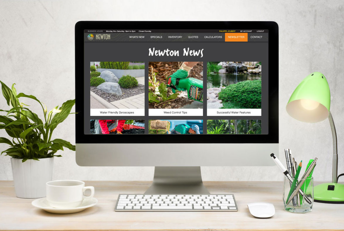 "Newton News" Webpage On The Newton Nurseries Website.