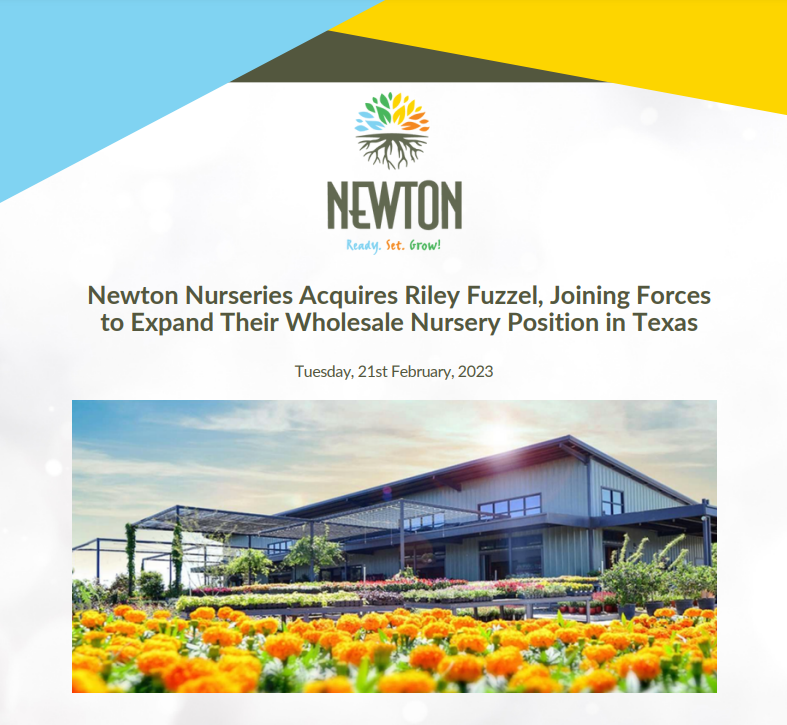 Newton Nurseries acquieres Riley Fuzzel